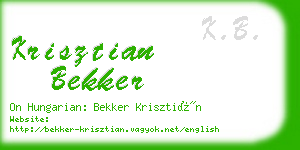 krisztian bekker business card